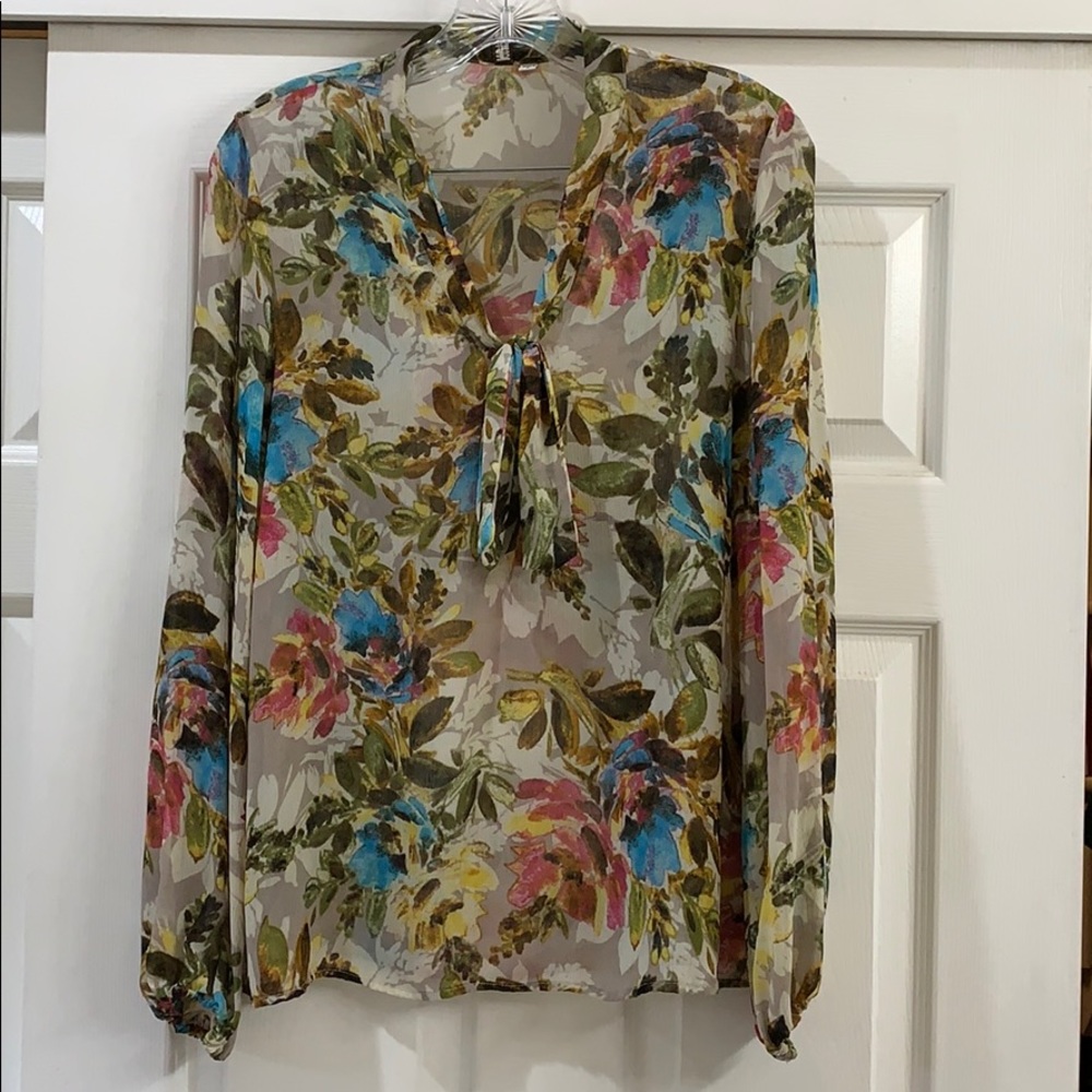 Kut from the Kloth Sheet Tie Neck Blouse